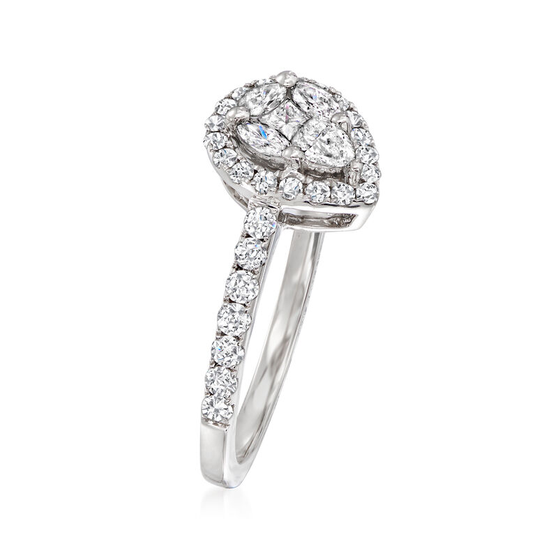 .75 ct. t.w. Diamond Pear-Shaped Cluster Ring in 18kt White Gold image number 2