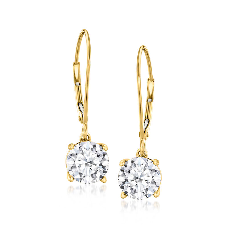 3.00 ct. t.w. Lab-Grown Diamond Drop Earrings in 14kt Yellow Gold  image number 0