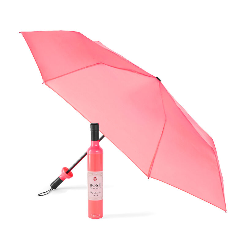 "Rose Wine Bottle" Pink Umbrella with Case image number 0
