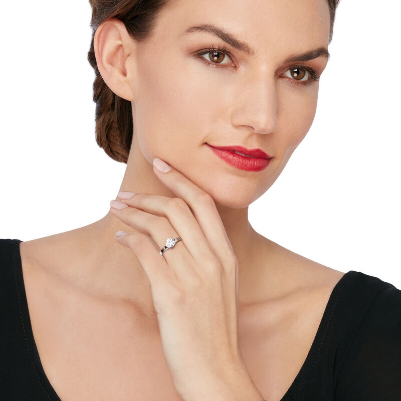 1.01 ct. t.w. Swarovski CZ Ring in Sterling Silver and 18kt Rose Gold Over Sterling image number 1