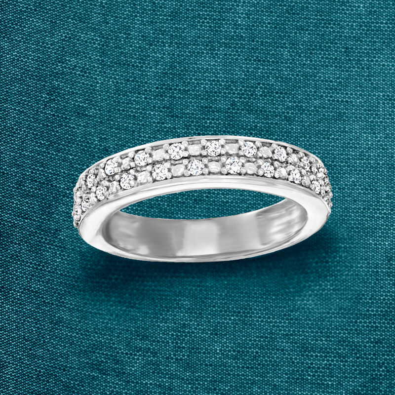 .25 ct. t.w. Diamond Two-Row Ring in Sterling Silver image number 3