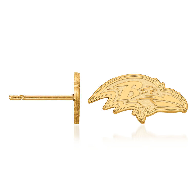 14kt Yellow Gold NFL Baltimore Ravens Extra Small Stud Earrings image number 1