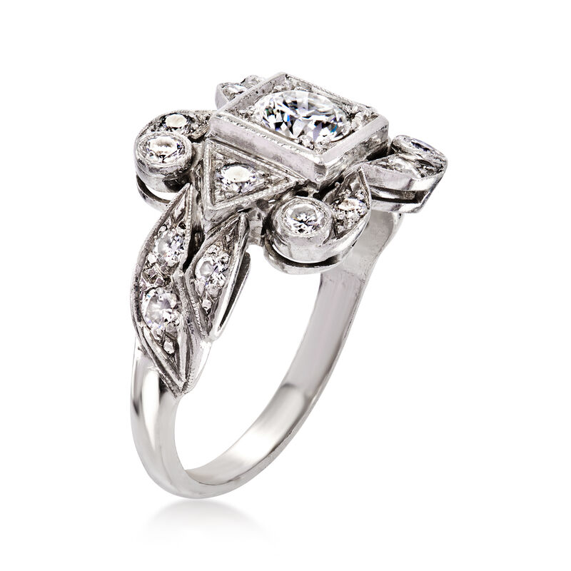 C. 1960 Vintage 1.25 ct. t.w. Diamond Ring in Platinum. Size 6.5 image number 2
