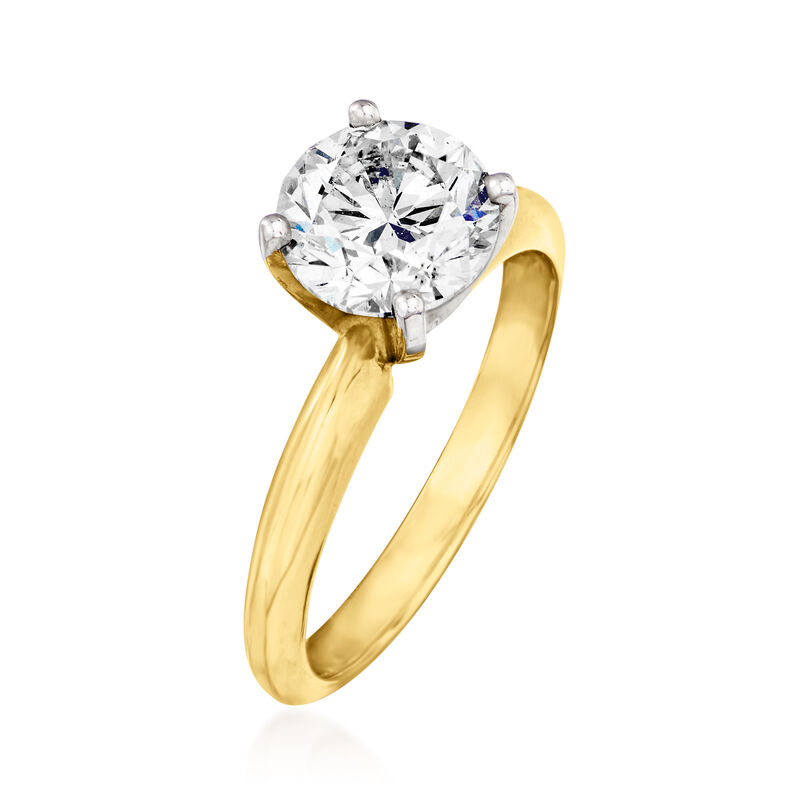 1.81 Carat Certified Diamond Solitaire Engagement Ring in 14kt Yellow Gold image number 2