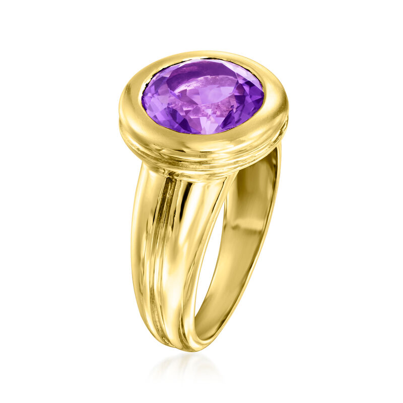 C. 1980 Vintage Tiffany Jewelry 3.00 Carat Amethyst Ring in 18kt Yellow Gold image number 2