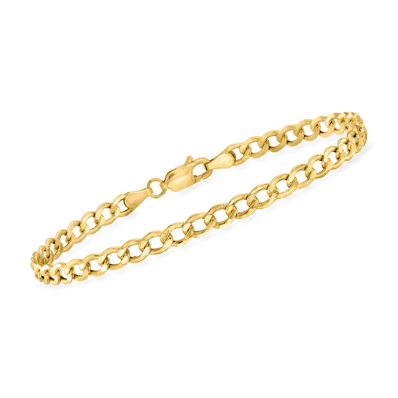 4.3mm 10kt Yellow Gold Curb-Link Bracelet image number 0
