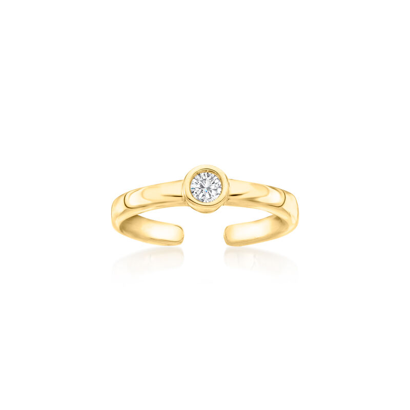 .10 Carat Bezel-Set Diamond Toe Ring in 18kt Gold Over Sterling. Size 4 image number 0