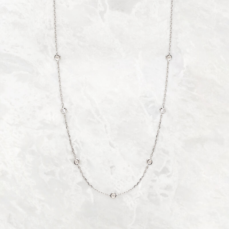 .20 ct. t.w. Diamond Station Necklace in Sterling Silver image number 2