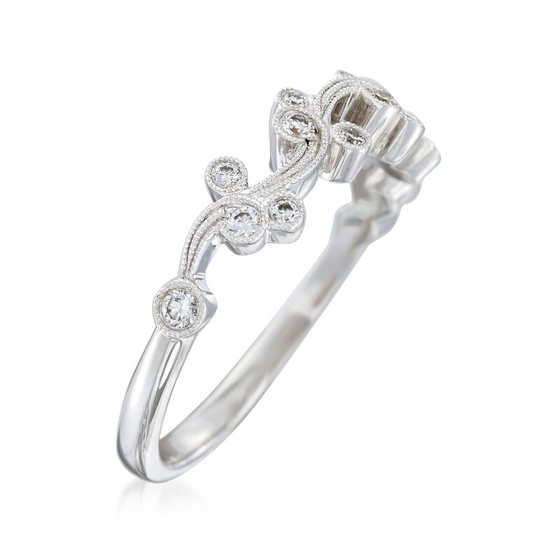 .17 ct. t.w. Diamond Floral Ring in 18kt White Gold image number 2
