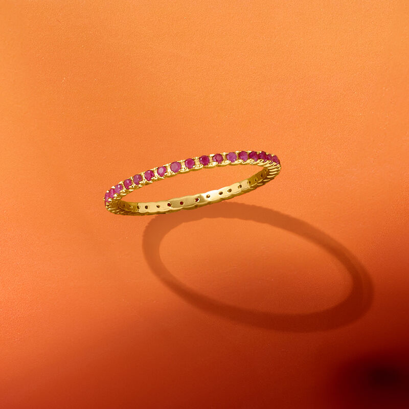 .30 ct. t.w. Ruby Eternity Band in 14kt Yellow Gold image number 2