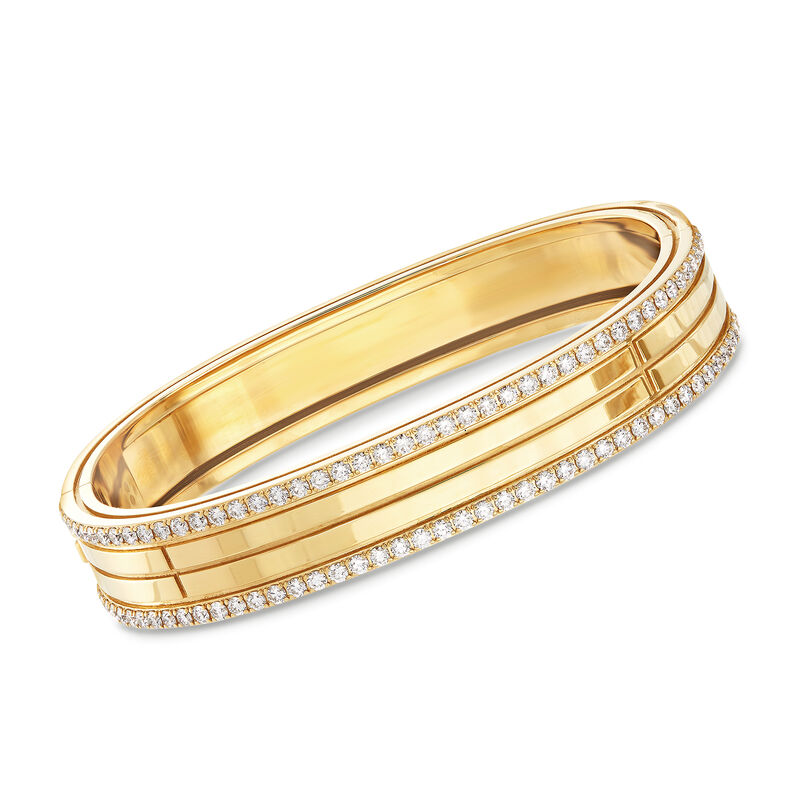 Roberto Coin "Portofino" 1.95ct. t.w. Diamond Four Row Bangle Bracelet in 18kt Yellow Gold image number 0