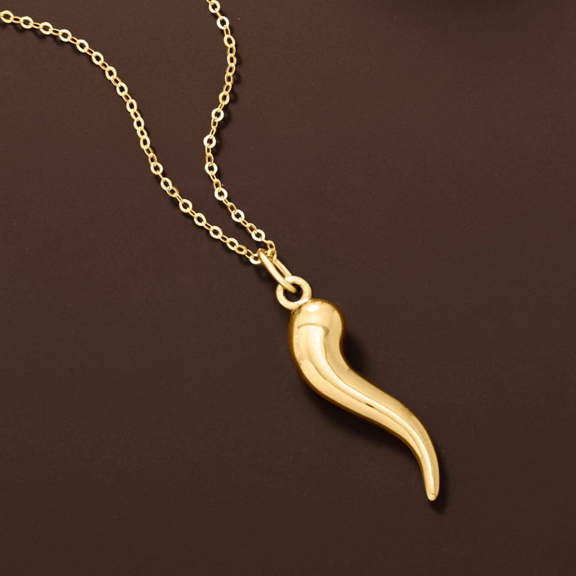 10kt Yellow Gold Italian Horn Pendant Necklace | Ross Simons