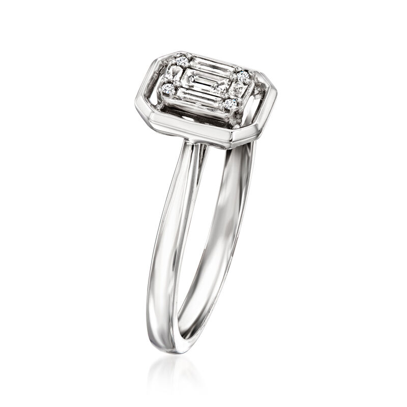.15 ct. t.w. Diamond Cluster Ring in Sterling Silver image number 2