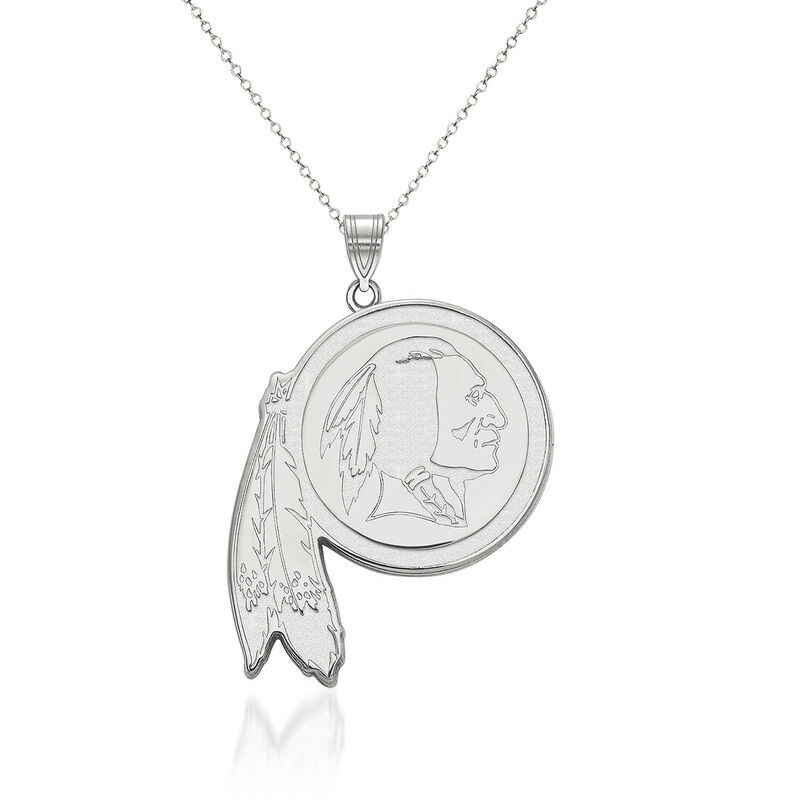 Sterling Silver NFL Washington Redskins Pendant Necklace. 18&quot; image number 0