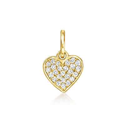 .10 ct. t.w. Diamond Heart Charm in 14kt Yellow Gold