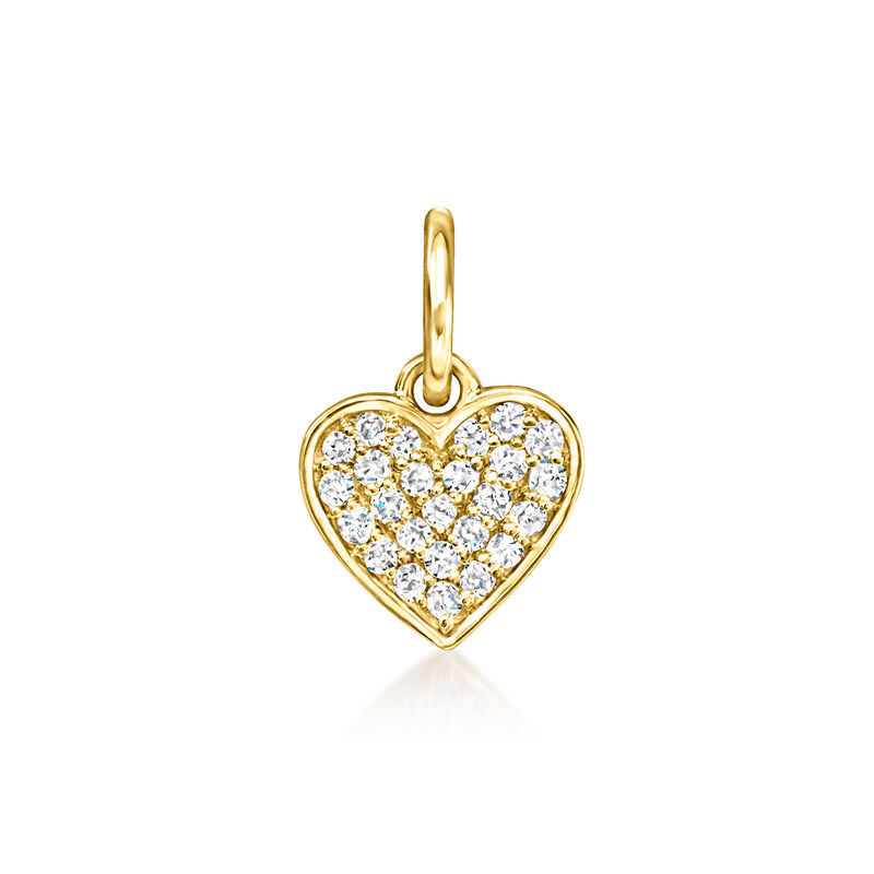 .10 ct. t.w. Diamond Heart Charm in 14kt Yellow Gold  image number 1