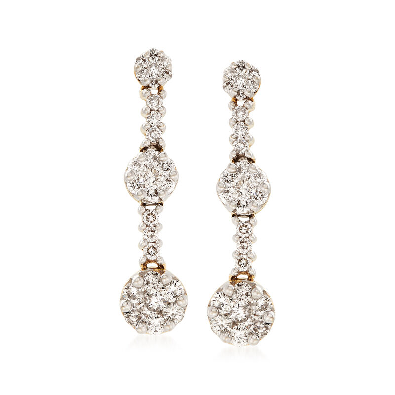 2.00 ct. t.w. Diamond Cluster Drop Earrings in 18kt White Gold image number 0