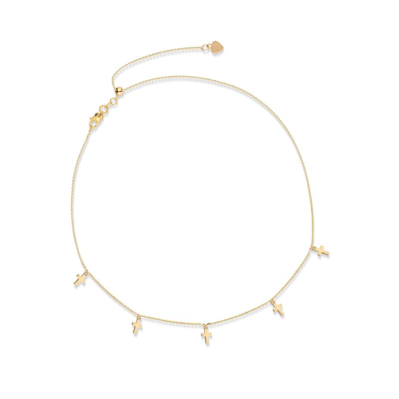 14kt Yellow Gold Multi-Cross Choker Necklace image number 0