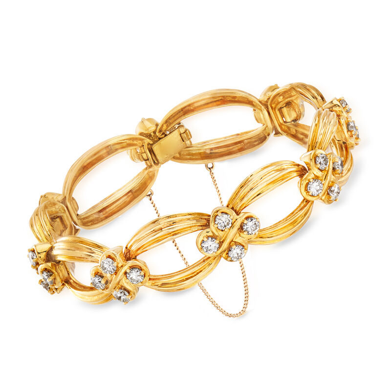 C. 1980 Vintage 4.50 ct. t.w. Diamond Link Bracelet in 18kt Yellow Gold image number 0