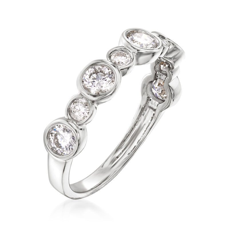 1.00 Carat Bezel-Set Diamond Ring in 14kt White Gold image number 2