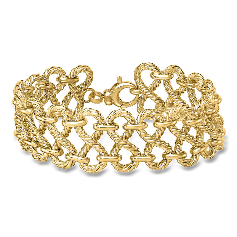 Italian 14kt Yellow Gold Twisted Infinity-Link Bracelet. 8" image number 0