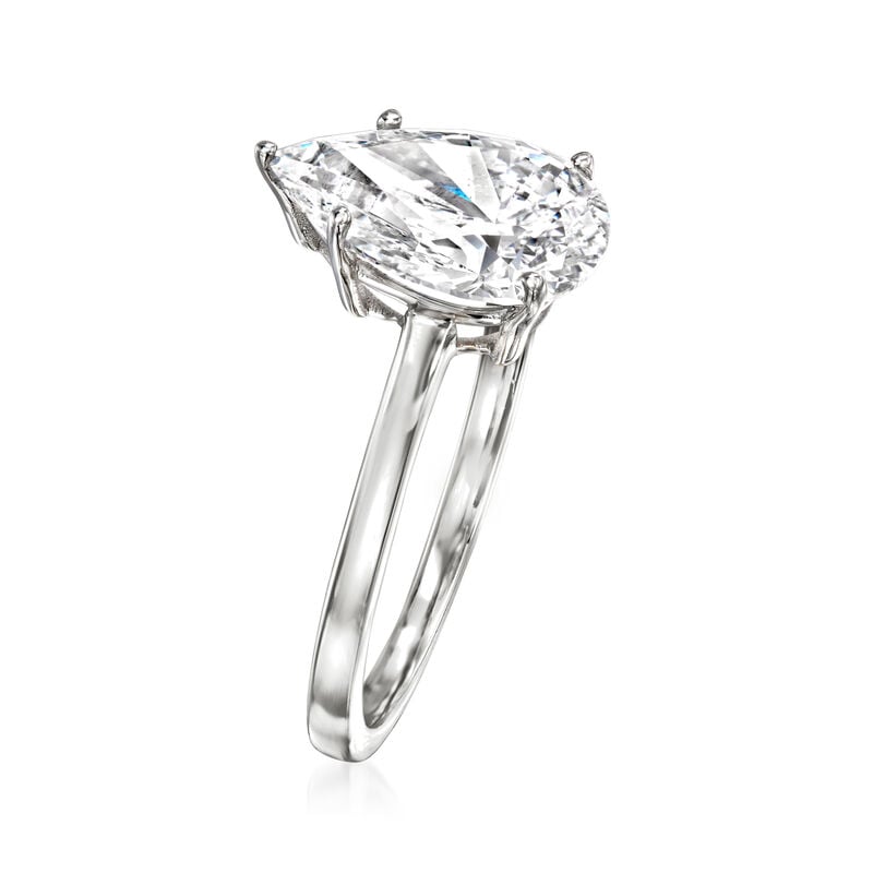 2.00 Carat Pear-Shaped Lab-Grown Diamond Solitaire Ring in 14kt White Gold image number 2