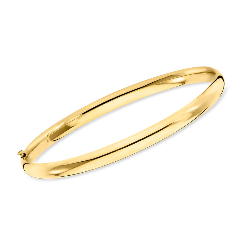 5mm 10kt Yellow Gold Round Bangle Bracelet image number 0
