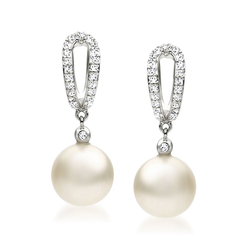 9-10mm Cultured South Sea Pearl Drop Earrings with