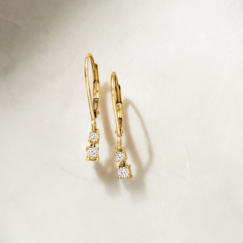 .20 ct. t.w. Diamond Drop Earrings in 10kt Yellow Gold  image number 2