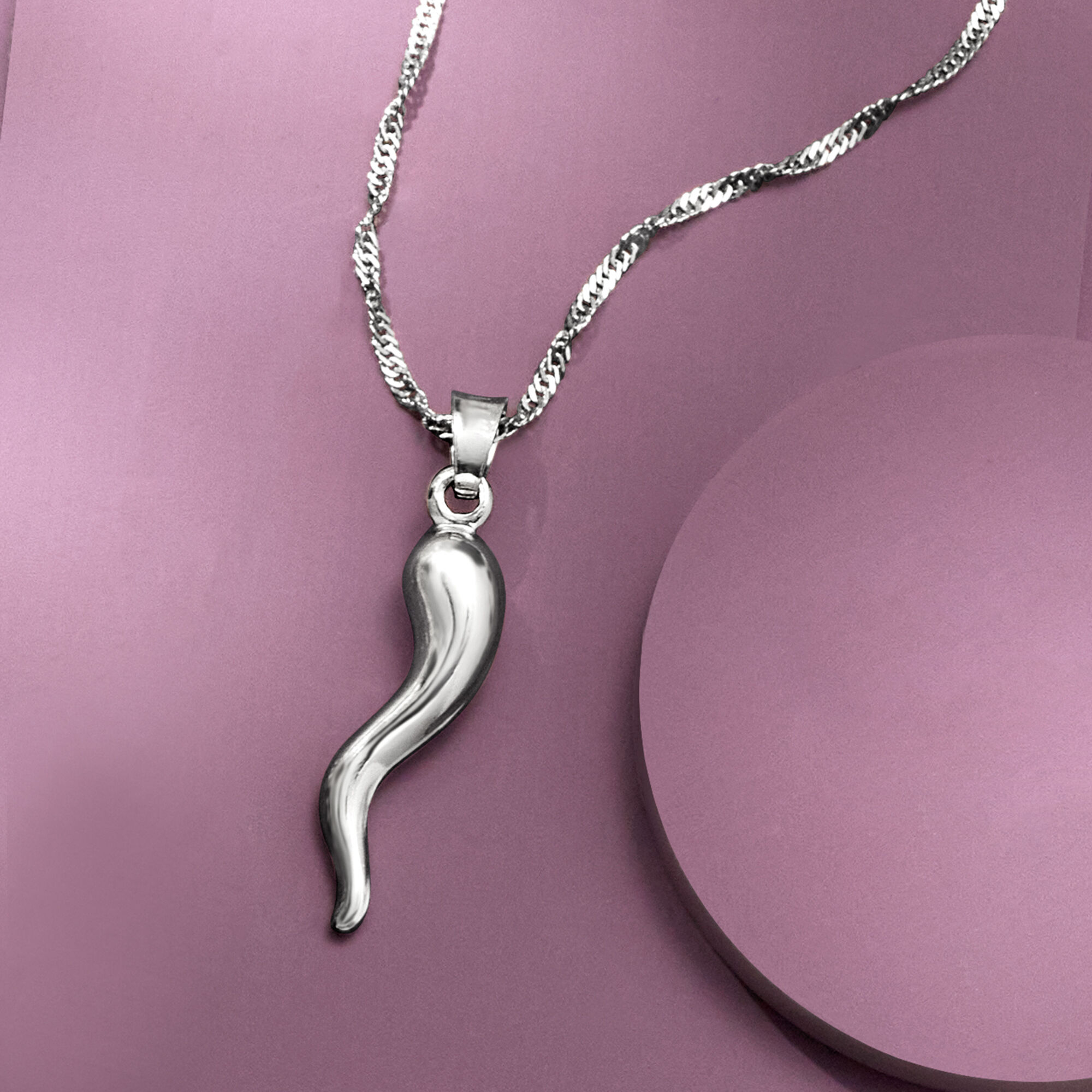 Sterling silver horn necklace sale