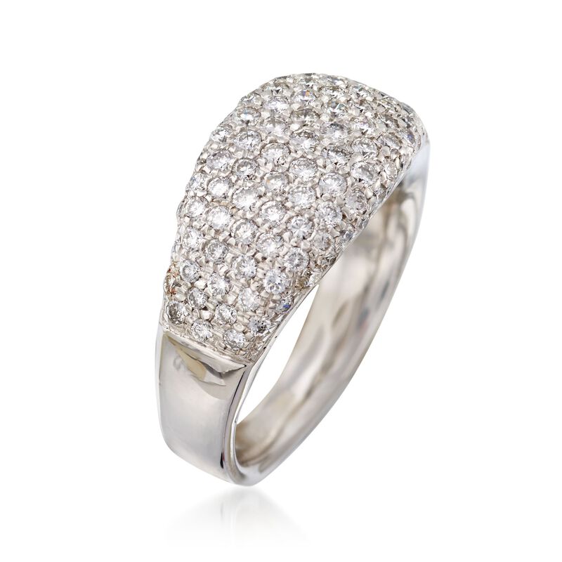 C. 1990 Vintage 1.25 ct. t.w. Pave Diamond Dome Ring in 18kt White Gold. Size 5 image number 2