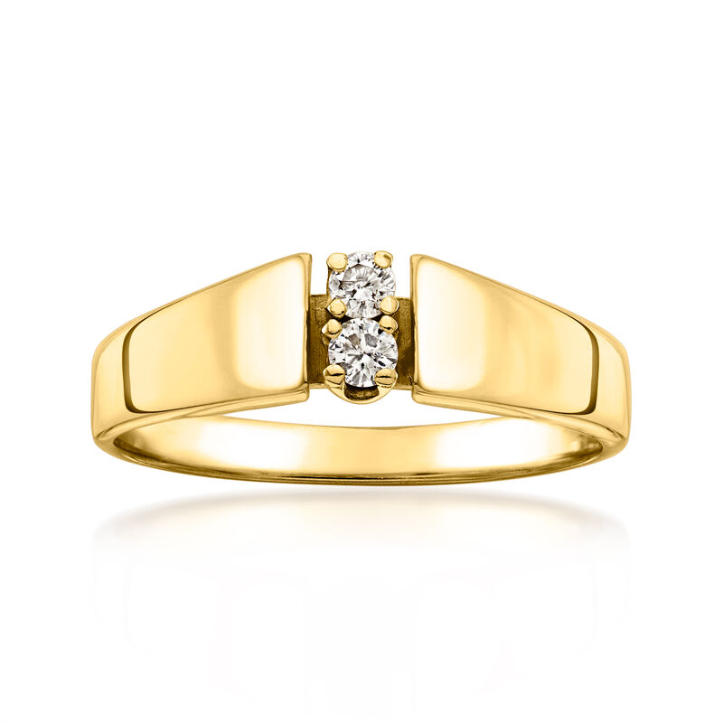 C. 1990 Vintage .10 ct. t.w. Diamond Two-Stone Ring in 14kt Yellow Gold. Size 5.75 image number 0