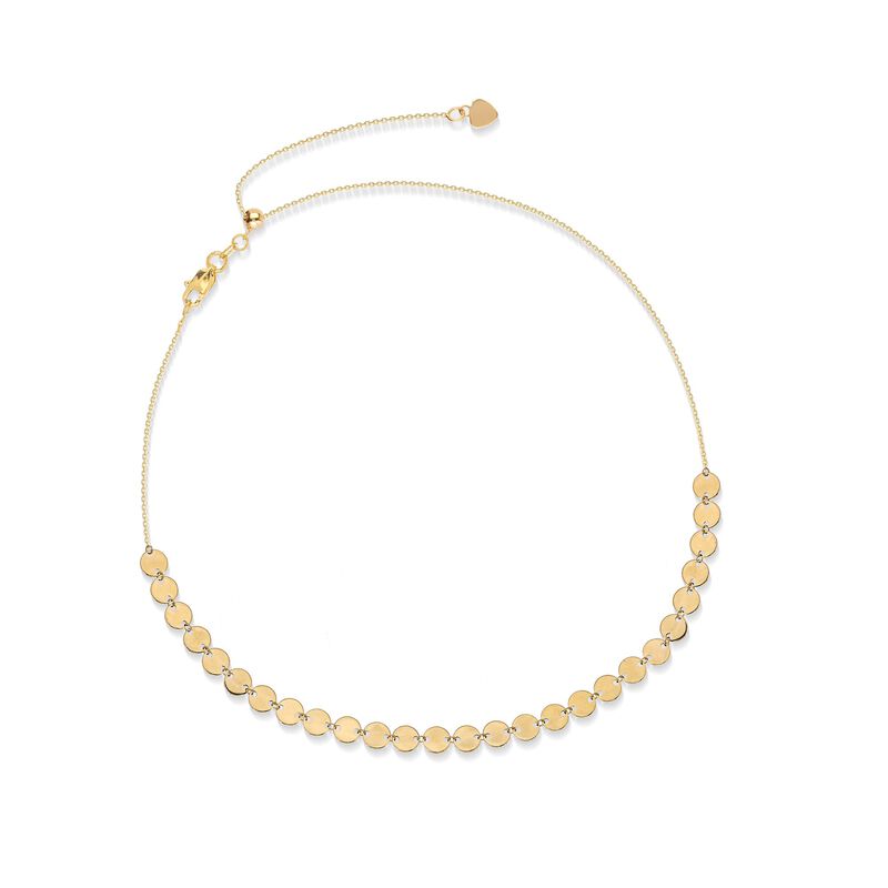 14kt Yellow Gold Multi-Disc Choker Necklace  image number 0