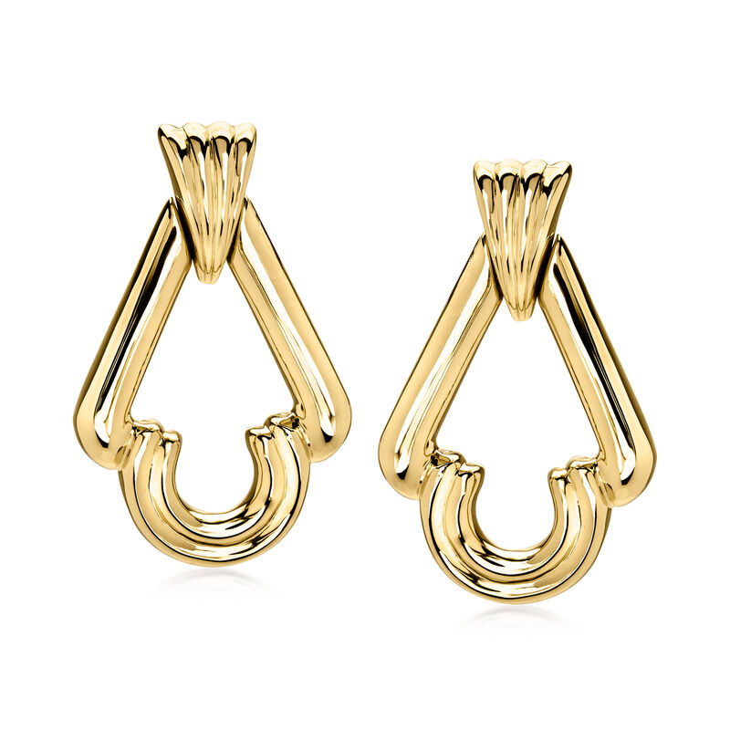 C. 1980 Vintage 14kt Yellow Gold Doorknocker Earrings  image number 0