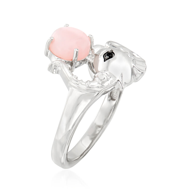 Pink Opal Elephant Ring in Sterling Silver image number 2