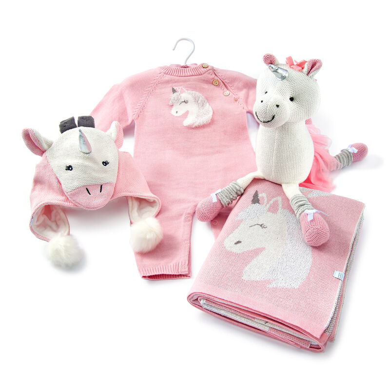 Elegant Baby Pink Unicorn Baby Gift Bundle - 0-3 Months image number 0