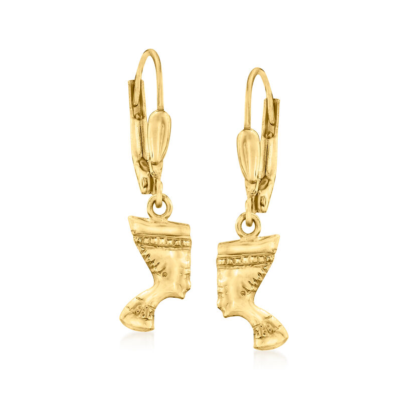 14kt Yellow Gold Nefertiti Drop Earrings image number 0