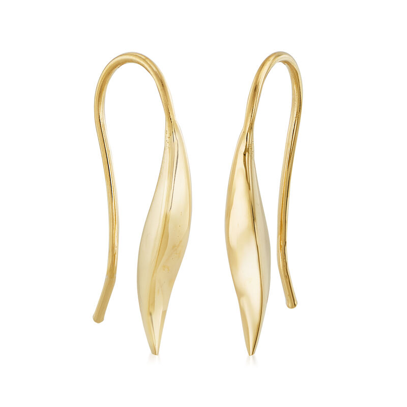Italian 14kt Yellow Gold Curved Drop Earrings image number 2