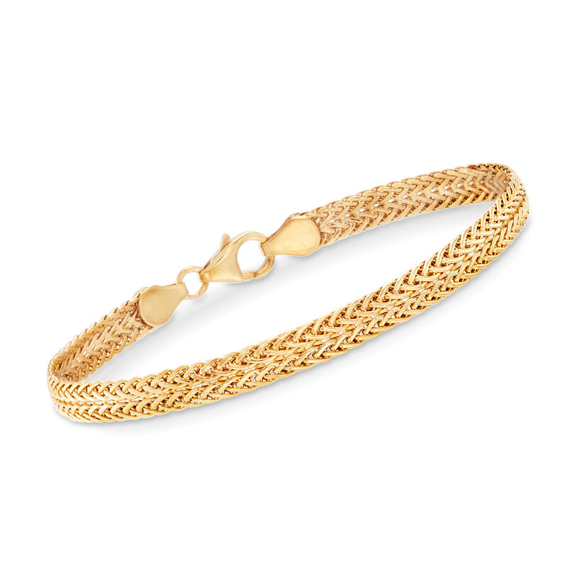 Italian 14kt Yellow Gold Wheat-Link Bracelet image number 0
