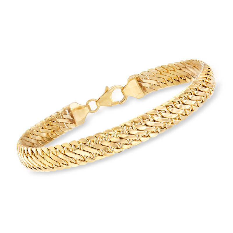 Italian 14kt Yellow Gold Woven-Link Bracelet. 7&quot; image number 0