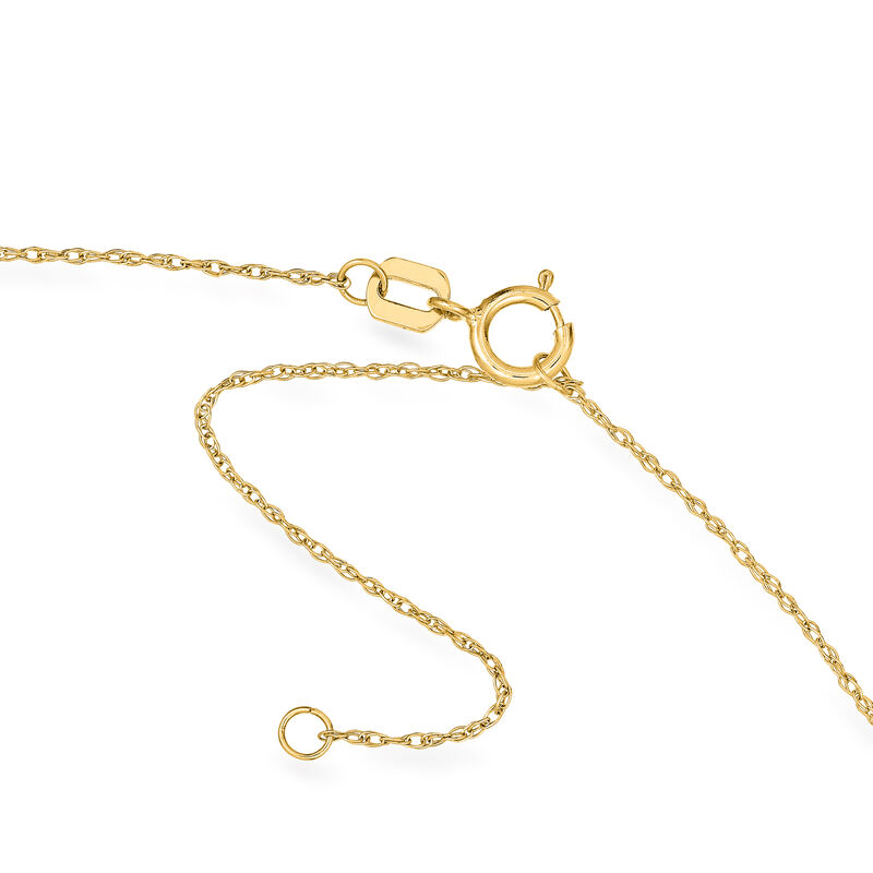 14kt Yellow Gold Cross Necklace with Single Diamond. 16&quot; image number 3