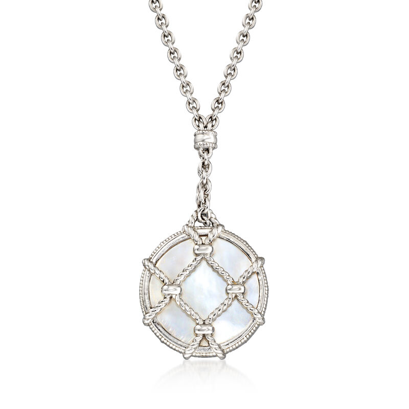 Judith Ripka &quot;Isola&quot; Mother-of-Pearl Pendulum Necklace in Sterling Silver image number 0