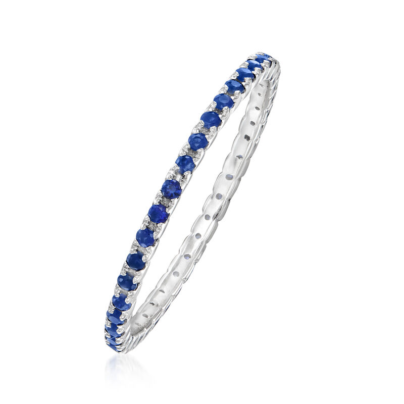 .33 ct. t.w. Sapphire Eternity Band in 14kt White Gold image number 2