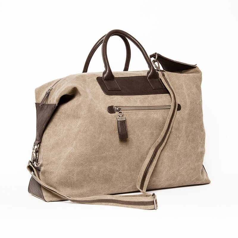 Brouk and Co. &quot;Excursion&quot; Khaki Waxed Canvas Weekender Bag image number 4