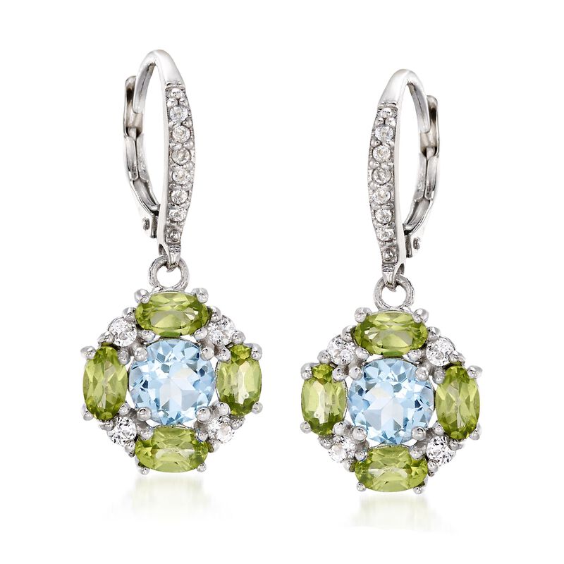3.50 ct. t.w. Multi-Gemstone Drop Earrings in Sterling Silver image number 0