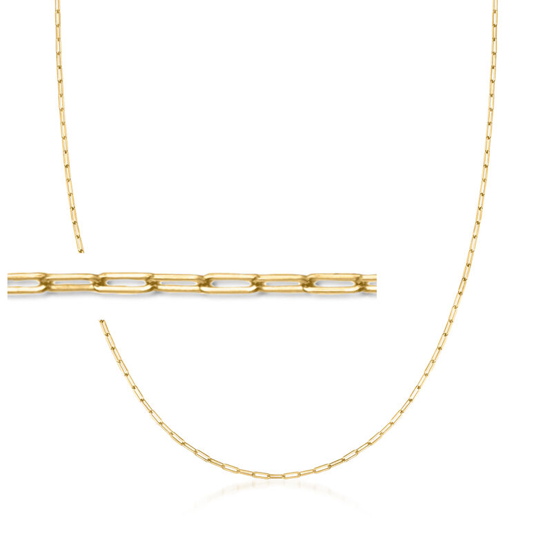 14kt Yellow Gold Paper Clip Link Necklace image number 0