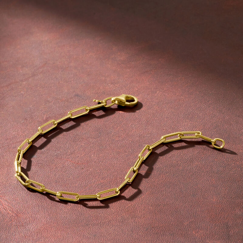 Italian 14kt Yellow Gold Paper Clip Link Bracelet image number 1