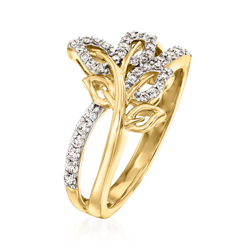 .33 ct. t.w. Diamond Ivy Leaf Ring in 14kt Yellow Gold image number 2