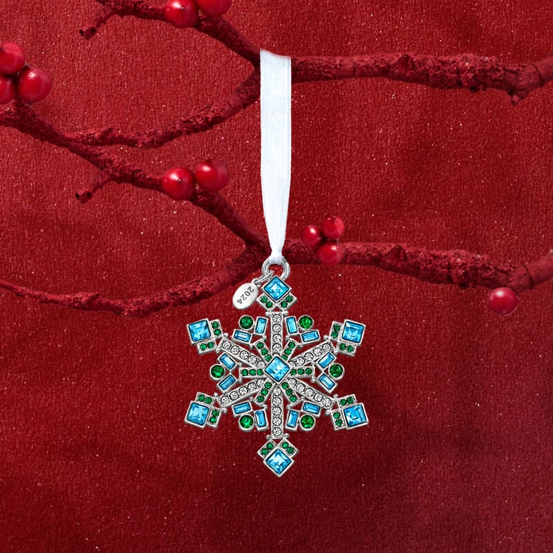 Ross-Simons 2024 Annual Multicolored Crystal Christmas Jewels Snowflake Ornament - 14th Edition image number 3