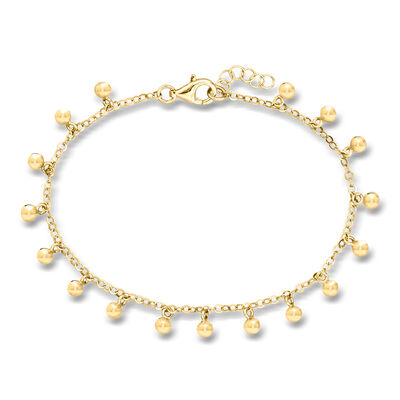 18kt Gold Over Sterling Ball Station Bracelet